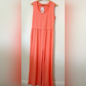 Pretty Garden One Piece Jumpsuit Sleeveless Wide Legs Rompers Spring 2026 Sz XL